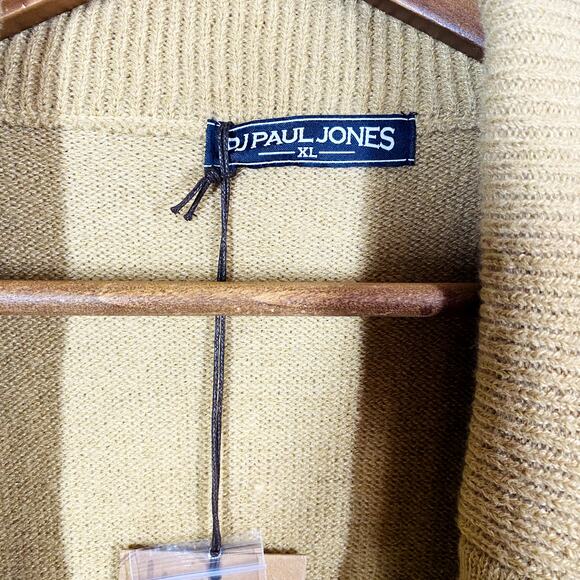 NEW! PJ Paul Jones Academic Cardigan Sweater Long Sleeve Tan Professor - XL - Picture 3 of 4